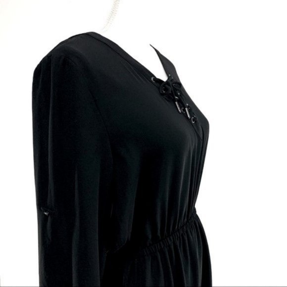 MOSSIMO / Black Dress Lace Up Vneck Detail / Medium - Picture 10 of 12